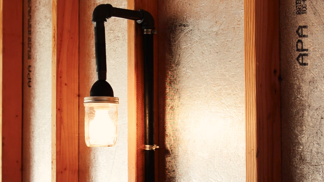 This rustic, industrial lamp is simple DIY for your workspace.