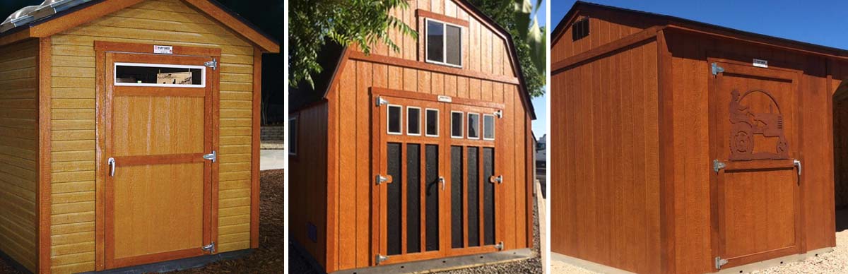 Three examples of cedar stain on our buildings.