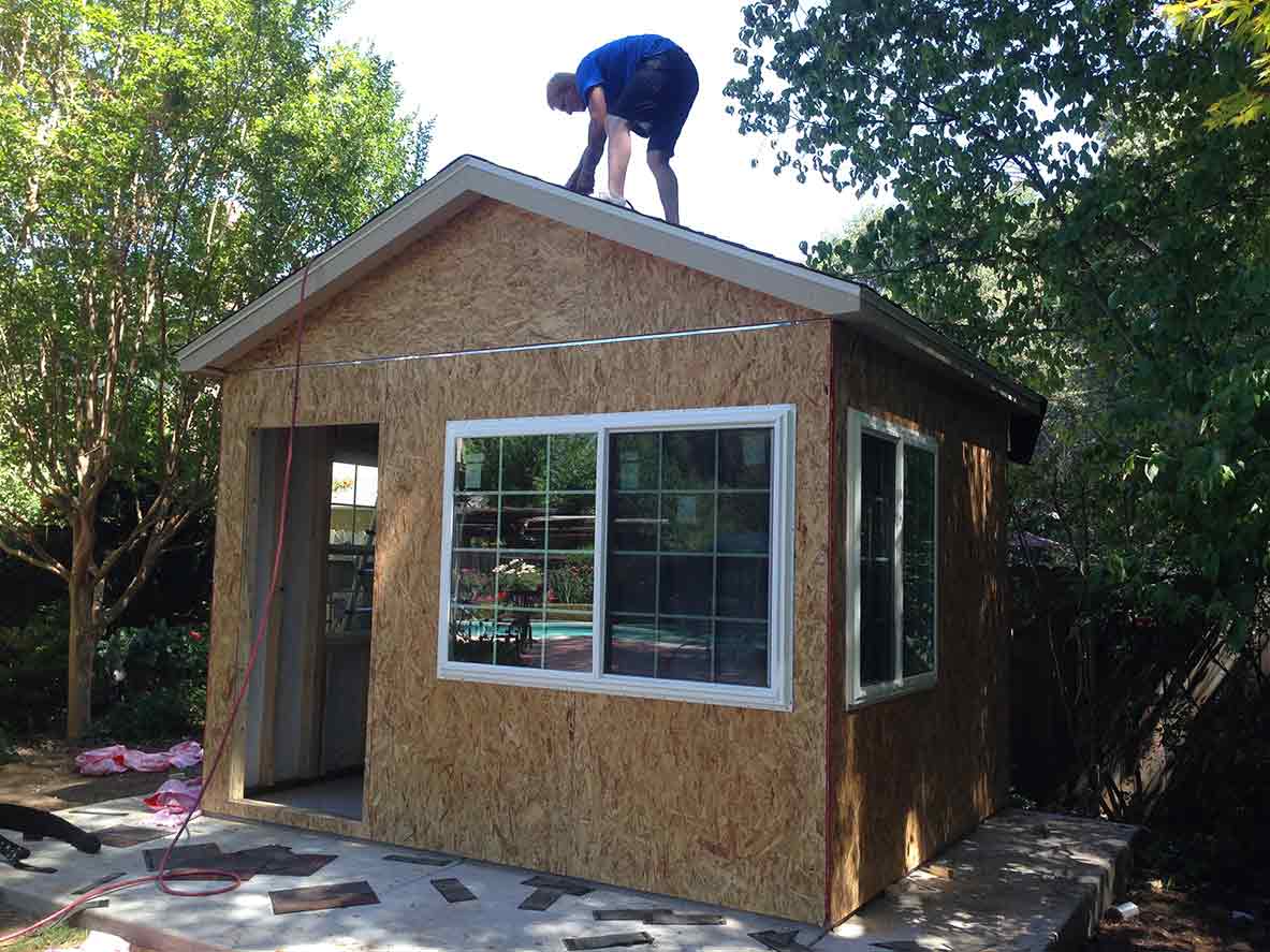 down to business with this backyard office - tuff shed