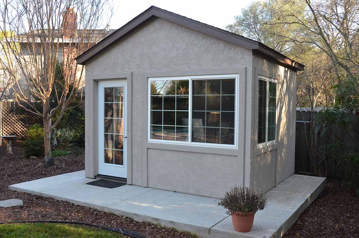 down to business with this backyard office - tuff shed