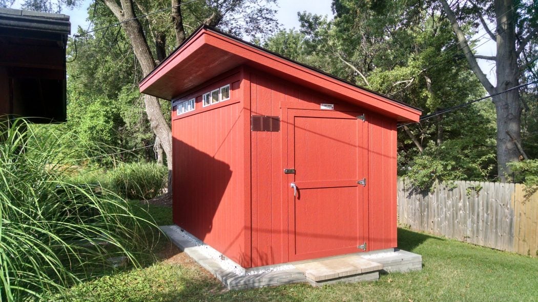 lean to shed between house and fence … lean to