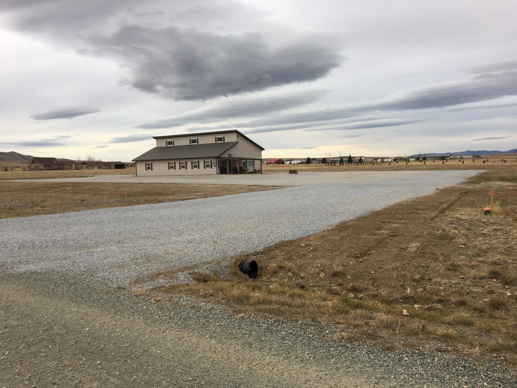 Wade's lake property before the new Tuff Shed building.