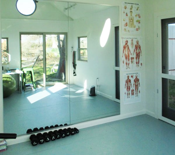 Add mirrors and extra windows to your home gym.