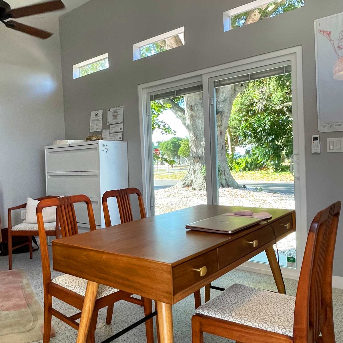 Stacy's midcentury modern home office studio.