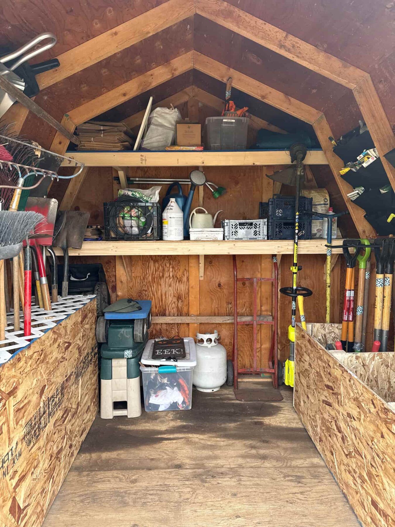Whittier community garden shed interior